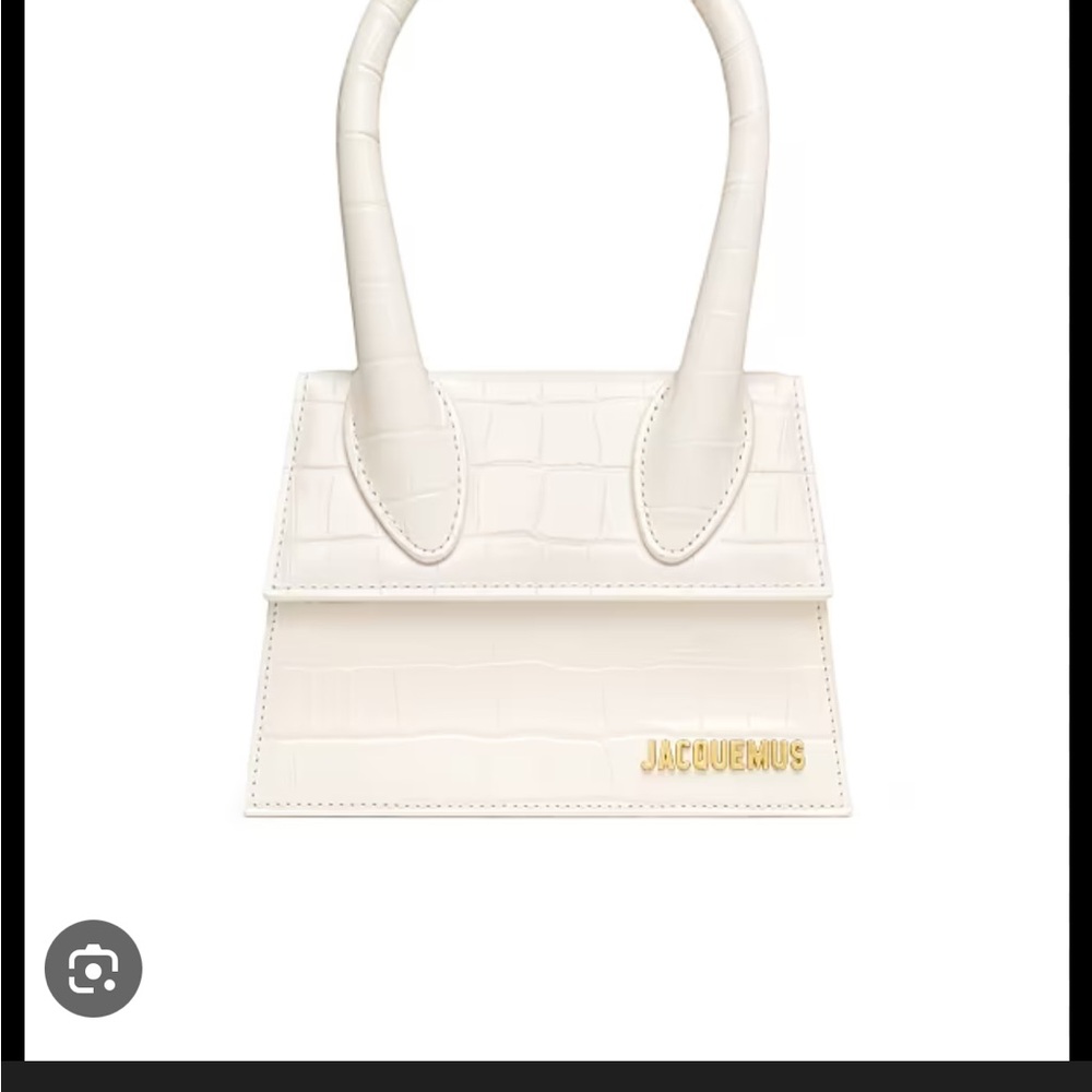 Jacquemus Cream Croc-Embossed Mini Bag